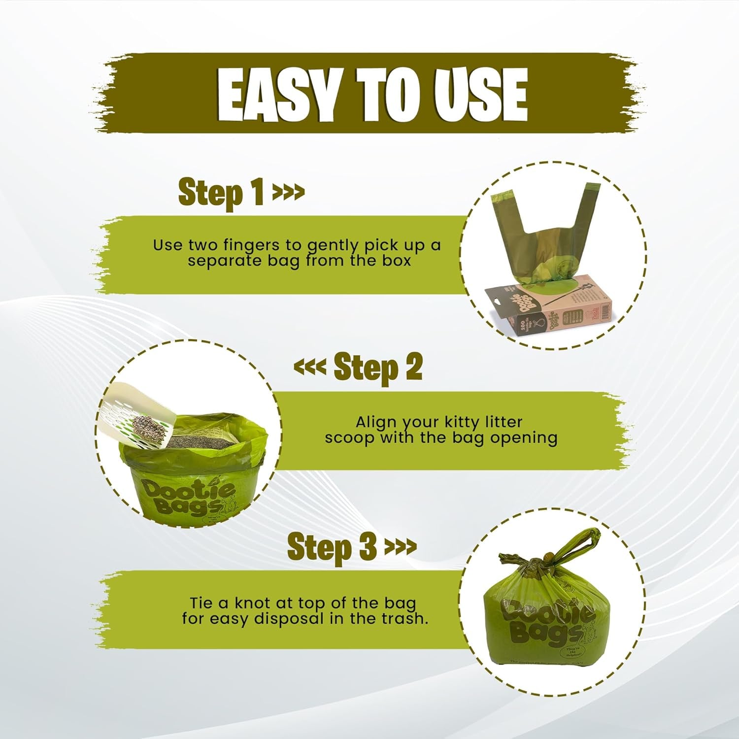 DootieMax™ XL Leakproof Poop Bags (EZ-Tie Handles)