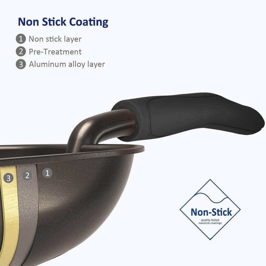 Non-Stick Metal Cat Litter Scoop — Deep Shovel, Long Handle (Large, Black)