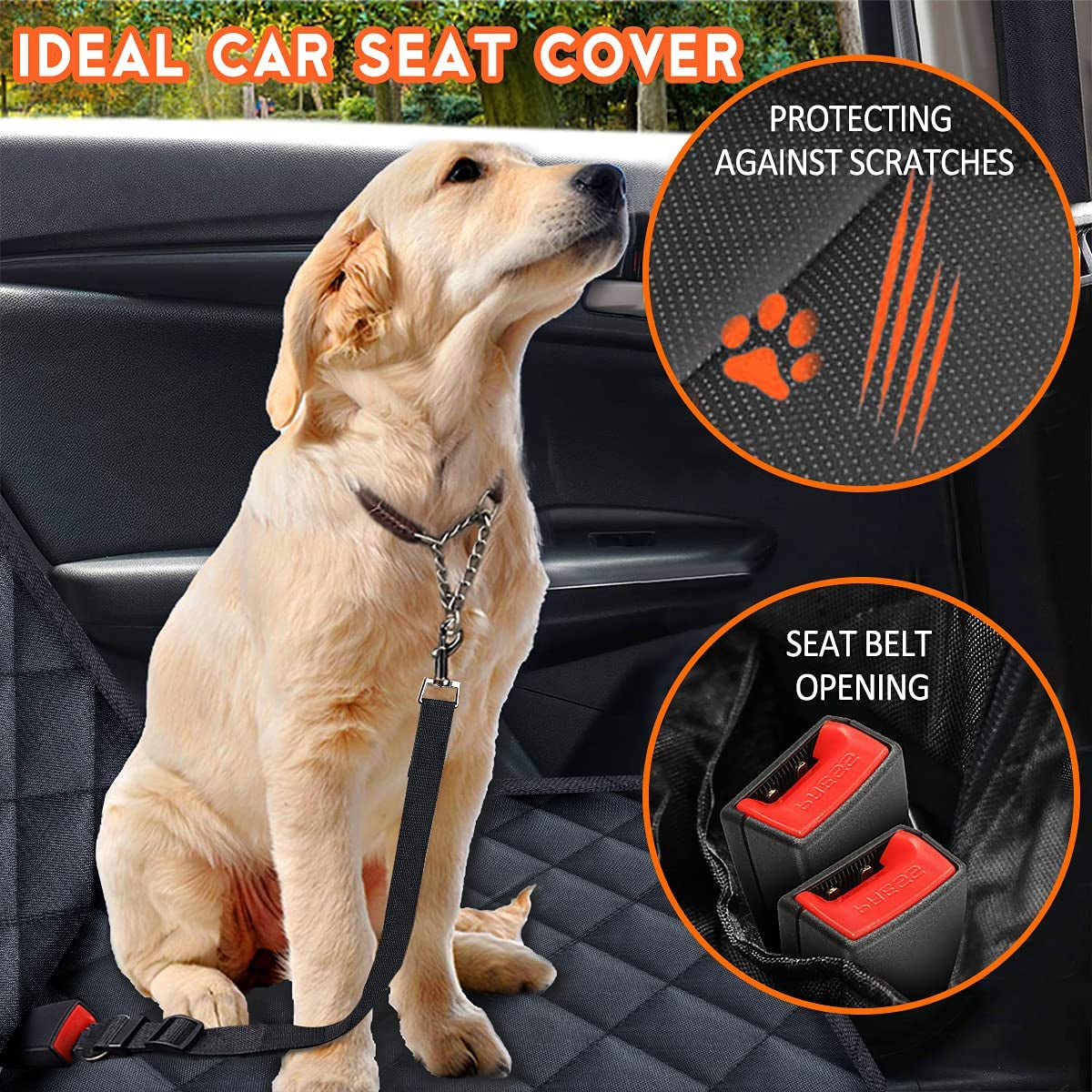 Waterproof Dog Back Seat Protector — Non-Slip Bench Cover