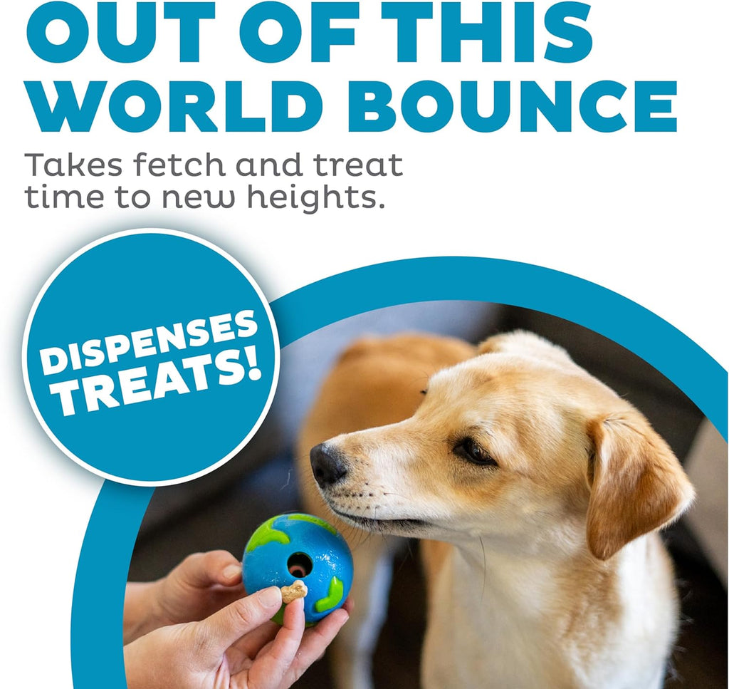 Planet Treat-Dispensing Dog Ball (Small) — Blue/Green